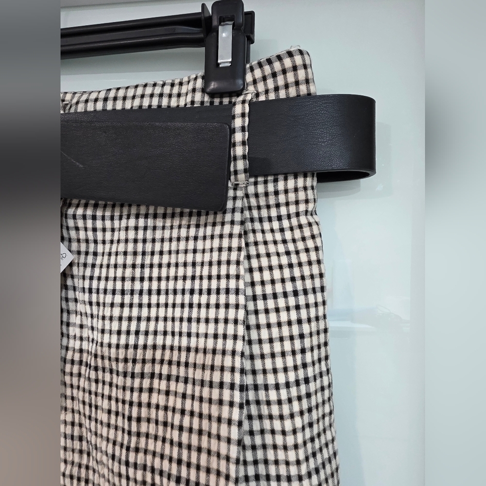 Zara Belted Giingham Plaid Cotton Shorts - Picture 5 of 15